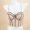 Pearl Beaded Bustier Corset Crop Top Push-Up Evening Party Camisole