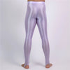 Men's Oil Glossy Sheer High-Stretch Pencil Pants Satin Smooth Leggings
