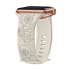 Apple Watch Silicone Strap - Floral Engraved, Soft and Waterproof