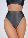 High-Waist Oil Glossy Sheer G-String Thong Satin Smooth Seamless Briefs