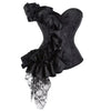 Victorian Ruffle Floral Lace Overbust Corset Bustier Body Shaper Top