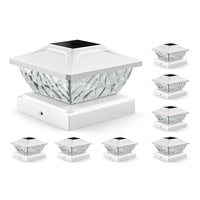 4/6/8/12 Pack 2 Mode Bright Solar Post Lights, Solar Powered Deck Lights for 4x4 4.5x4.5 5x5 Posts in Garden Decor, White