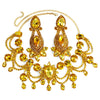 Amber Rhinestone Drop Tassel Necklace & Earring Set