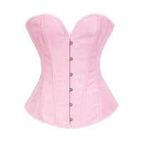 Victorian Floral Jacquard Overbust Corset Front Busk Lace-Up Bustier Top