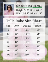 Voluminous Illusion Tulle Ruffle Long Robe Dressing Gown