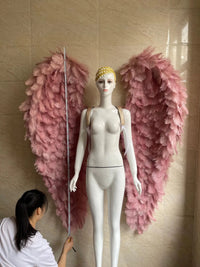 Large Feather Angel Wings Backpiece with Shoulder Straps