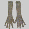AB Rhinestone Sheer Mesh Long Opera Gloves Stage Performance Costume Accessory