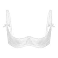 Lace Underwire Half-Cup Push-Up Bra