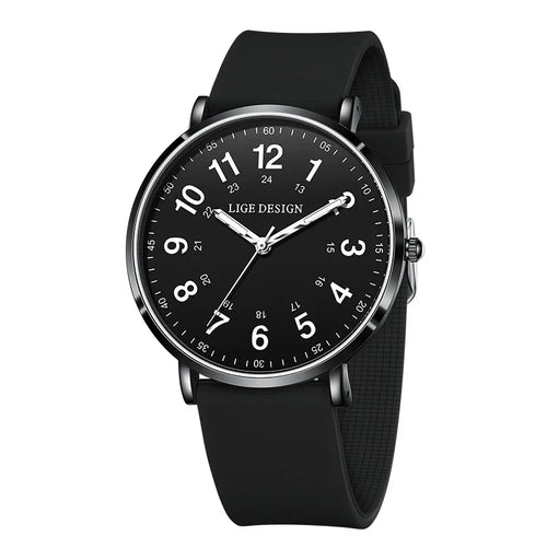 Women's Pink Silicone Watch Large Dial Rose Gold Minimal
