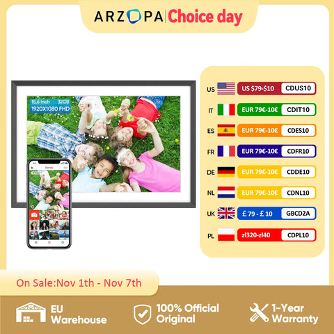 ARZOPA Digital Picture Frame 15.6