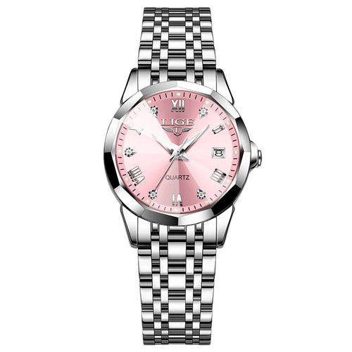 Women's Blue Sunburst Dial Two Tone Stainless Watch