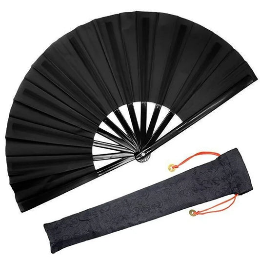 Vintage Solid Color Folding Hand Fan Set