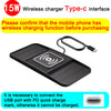 15W Fast Wireless Charging Pad , Non-Slip Rubber Mat for Car Storage, Lightweight USB-Powered Charger Compatible with Phone