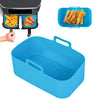 2pcs Air Fryer Silicone Tray Rectangle Oven Baking Basket Reusable Liner Insert Dish Fried Chicken for Airfryers Accessories