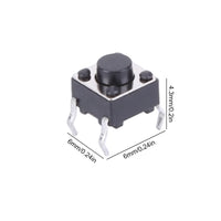 100PCS Tactile Push Button Vertical Micro Switch Touch Button 6X6X5mm Momentary Tactile Switch Button Electronic Components