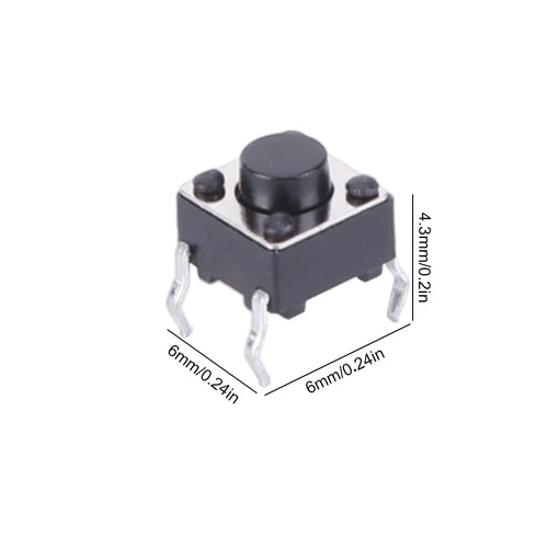 100PCS Tactile Push Button Vertical Micro Switch Touch Button 6X6X5mm Momentary Tactile Switch Button Electronic Components