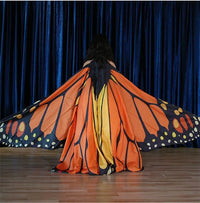 Vibrant Butterfly Belly Dance Wings with Telescopic Sticks Set