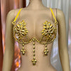 Sparkly Samba Carnival Stone Wire Bra Hand-Beaded Stage Costume Top