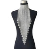 Luxury Rhinestone Long Tassel Statement Choker – Waist-Length Crystal Drop Necklace for Weddings, Galas & High-Fashion Clubwear