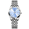 Women's Blue Sunburst Dial Two Tone Stainless Watch