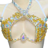 Sparkly Samba Carnival Stone Wire Bra & Thong Two-Piece Stage Costume Set