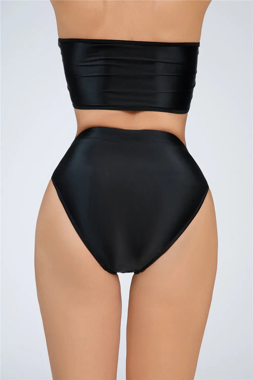 High-Waist Oil Glossy Sheer G-String Thong Satin Smooth Seamless Briefs
