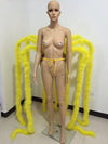 Long Feather Waterfall Backpiece Costume Accessory
