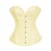 Victorian Floral Jacquard Overbust Corset Front Busk Lace-Up Bustier Top