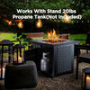 32 Inch Propane Fire Pit Outdoor Gas Fire Pit 50,000 BTU Steel Fire Pit Table with Lid Add Warmth and Ambience