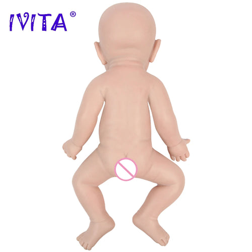 IVITA WB1528 43cm 2508g 100% Full Body Silicone Reborn Baby Doll Realistic Male Baby Toys with Clothes for Children Dolls Gift