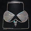 Dazzling Crystal Ankh Cross Chest Chain & Halter Bra Body Jewelry