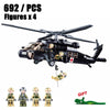 2024 Sluban WW2 Military Russia Air Weapon Mi-24 Helicopters Hind Model Building Blocks Classics Fighter Bricks Plane Toy