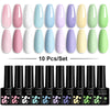 LILYCUTE 10PCS/Set Gel Nail Polish Set Pink Purple Nail Gel Semi Permanent UV LED Varnish Nail Art Design Soak Off Nail Gel Set