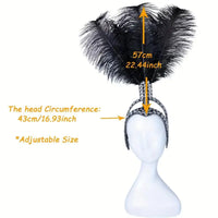 Ostrich Feathered Rhinestone Headpiece
