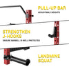 Folding Squat Rack for Home Gym, Folding Power Rack with Pull Up Bar, J Hooks and Landmine Attachments, 1000 LBS Wall Mounted