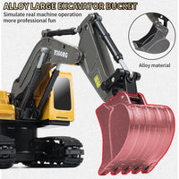 ZWN 2.4G Remote Control Excavator Dump Truck RC Model Car Toy Professional Alloy Plastic Simulation Construction Vehicle for Kid