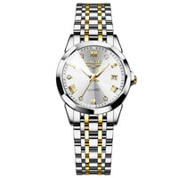 Women's Blue Sunburst Dial Two Tone Stainless Watch