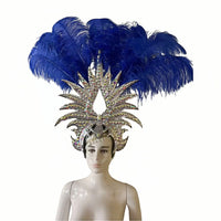 The Stardust Majestic Feather Crown – Carnival & Cabaret Stage Headdress