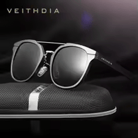 Luxury Elegent Aluminium Magnesium Sunglasses Retro Steampunk Round glasses Polarized Sun glasses for Women and Men  With UV400 Protection