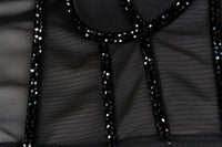 Pearl Beaded Bustier Corset Crop Top Push-Up Evening Party Camisole