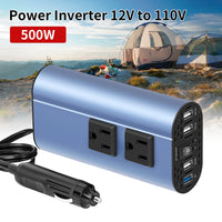 500W Double receptacle 4USB  Modified Frequency Inverter DC12V To AC 110V Ports Car Adapter Portable Inverter
