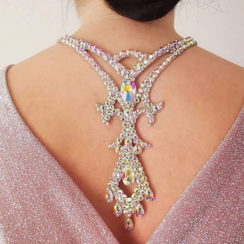 Dazzling Crystal Belly Dance Necklace & Statement Stage Performance Jewelry