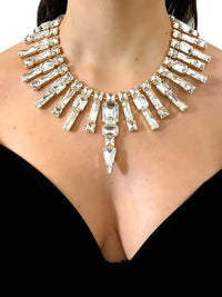 Geometric Glass Rhinestone Necklace