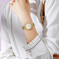 Women's Gold Alloy Bracelet Watch 28mm Roman Dial Quartz
