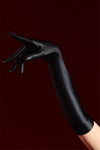 Oil Glossy Satin Smooth Five-Finger Long Elbow Gloves High-Stretch Luxury Evening Gloves