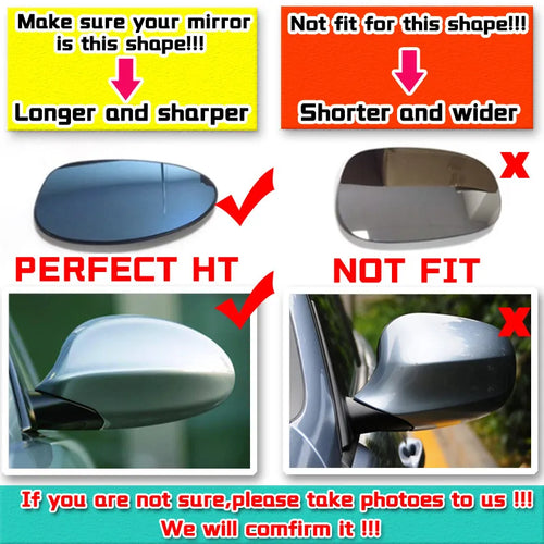 1 Pair Car Rearview Mirror Cap Side Mirror Cover Fit For BMW E90 E91 2005-2007 E92 E93 E81 E82 E88 E87  Pre-LCI Car Accessories