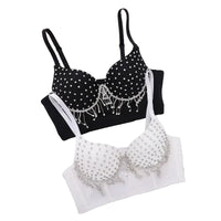 Rhinestone Fringe Embellished Showgirl Bra