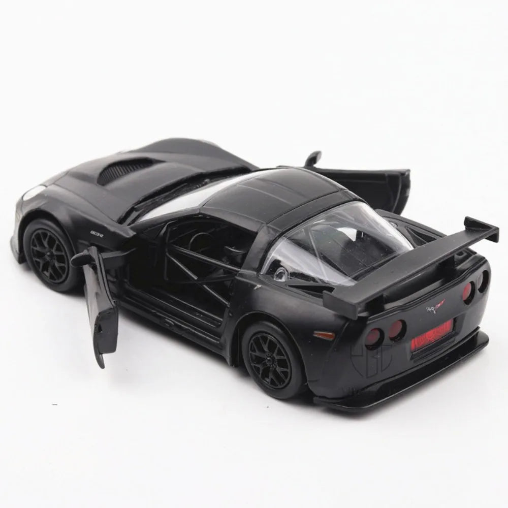 1/36 Chevrolet Corvette C6-R Лита під тиском металева модель автомобіля Іграшки Модель спортивного автомобіля з відсувними дверима Подарунки для дітей