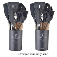 12PCS Food Grade Silicone Kitchen Cookware Utensils Turner Spatula Measuring Spoon Practical Cooking Tool Kitchenware Set