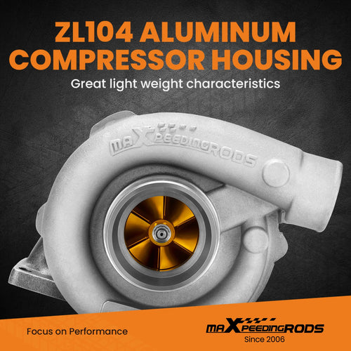 External Wastegate T3 T4 T04E T3 A/R .63 Turbocharger Oil Cooled 4/6 CYL 400+HP Billet T3 Oil cooled Turbo Charger for 1.5L-2.5L